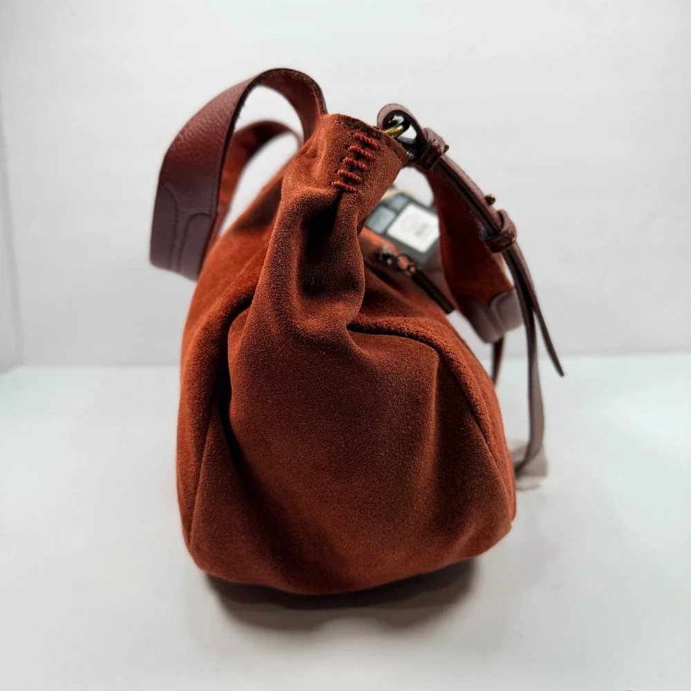 NEW The Sak Women Rylan Hobo Slouch Boho Bag Suede Leather Cinnamon Sustainable